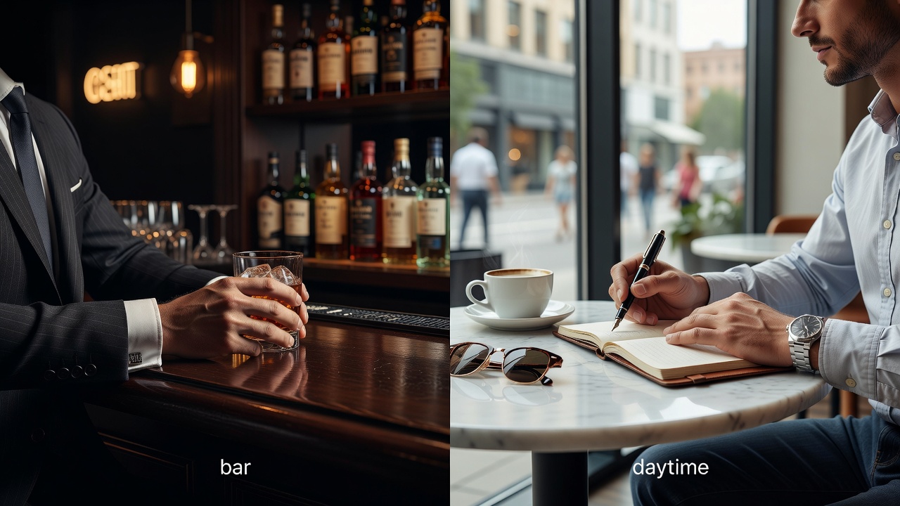 Bar vs Daytime Approaches Frame: Calibrate Right — illustrated guide from The Playbook