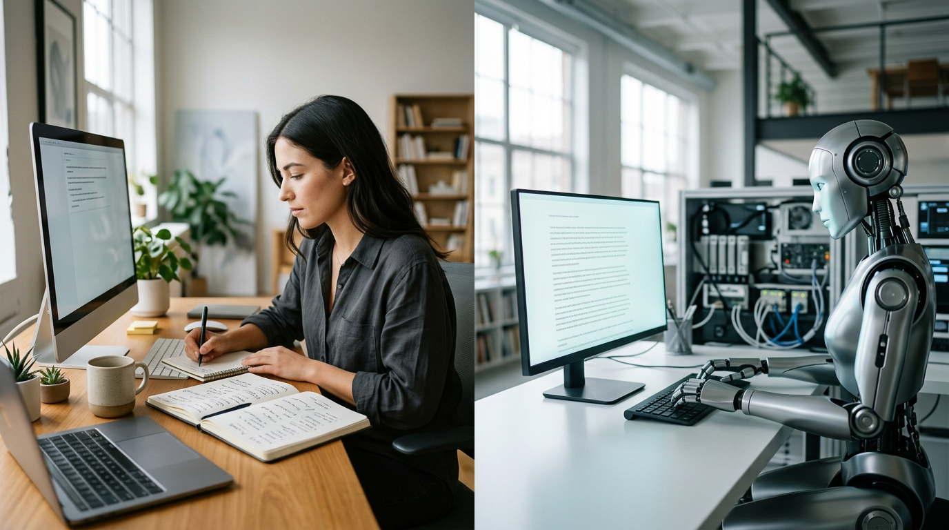 Custom Prompts vs Full Automation for SEO Content — illustrated guide from ContentPilot