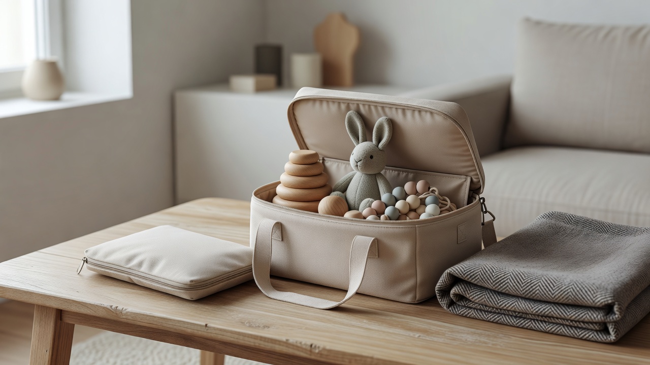 Travel Toy Bag Setup for Calm One-Bag Trips