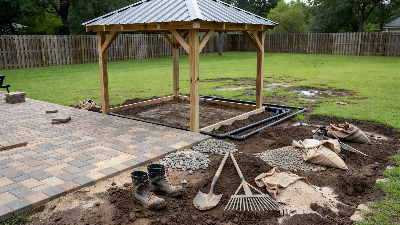 Sugar Land Gazebo Shed Drainage Planning 2026 Clay Soil