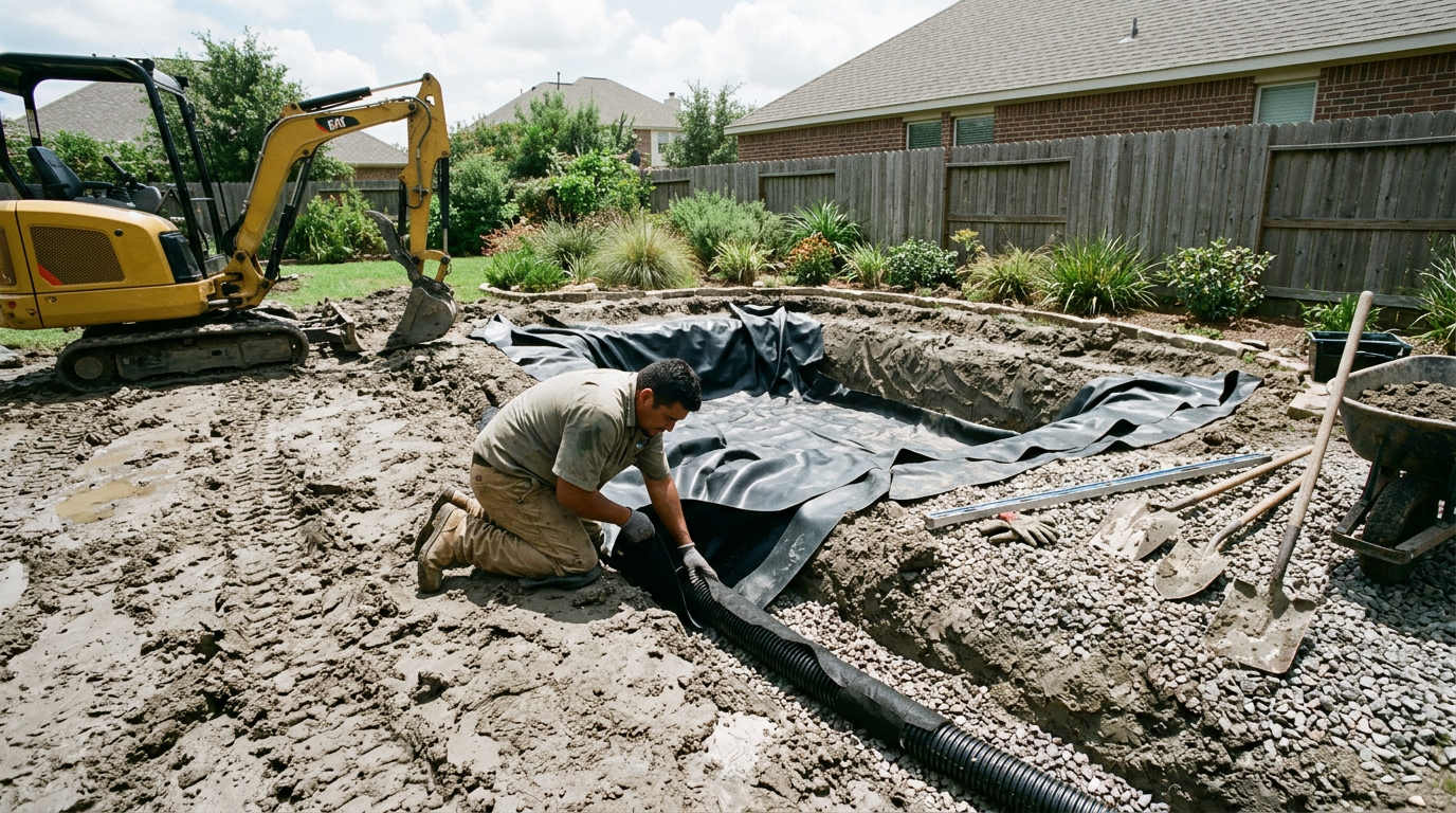 Katy Pond Drainage Planning for Clay Soil Yards 2026