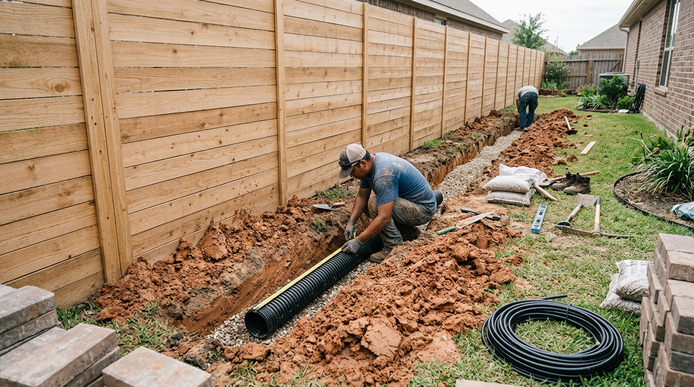 Katy Fence Extension Drainage 2026 Clay Soil Checks